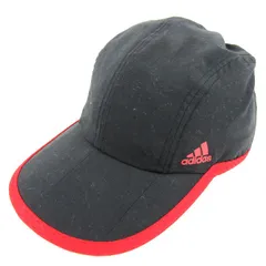 アディダス キャップ ランニング スポーツ ウエア ブランド 帽子 レディース メンズ 54~57cmサイズ ブラック adidas 【中古】