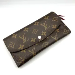 【鑑定済み】正規品 難あり ルイヴィトン LOUIS VUITTON モノグラム ポルトフォイユ･エミリー M60136 長財布 LV ルージュ