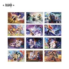 原神・公式　アクリル色紙（キービジュアル）キィニチ＆カチーナ＆ムアラニ　チャスカ＆マーヴィカ＆シロネン　シトラリ＆オロルン　マーヴィカ＆カピターノ　シトラリ　空＆夢見月瑞希＆パイモン　ヴァレサ＆イアンサ　ウェンティ＆アルベド＆ジン＆ガイア＆空＆パイモン