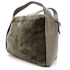 【美品】 RIPANI リパーニ リバーシブルムートン トートバッグ ハンドバッグ  レザー 革 グレージュ グレー 灰色 ユニセックス 男女兼用 メンズ レディースのサムネイル