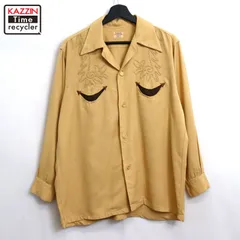 50s vintage Nofade オープンカラー レーヨン ウエスタンシャツ メンズ Lサイズ相当
