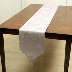 テーブルセンター はっ水 ピンク ラベンダー かわいい 高級品 30×230ｃｍ 花柄 フラワー 撥水加工 ジャガード織 布製 テーブルランナー ドイリー フラワー 花 テーブルクロス エレガント はっ水加工 水を弾く