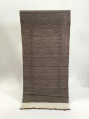 結城紬/未使用品/正絹/無地/チャコールグレー/反物/美品/未仕立て/9606