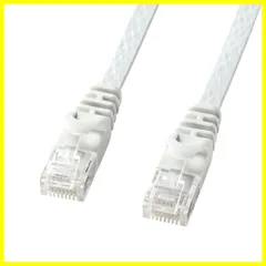 【新着商品】サンワサプライ LANケーブル CAT6 フラットタイプ 1Gbps/250MHz ギガビット イーサネットケーブル RJ45コネクタ ツメ折れ防止 (15m) ホワイト LA-FL6-15W