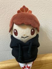 ちょっこりさん ハンドメイドパーカー 黒 紐つき