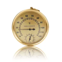 新品 室内 室外 アルミ合金製 変形しにくい 見やすい 湿度計付き温度計 高精度 防水 壁掛け式 (10120°C 湿度計 温度計 温湿度計 /0％100％) サウナ HttDog