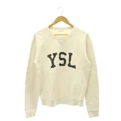 サンローラン パリ SAINT LAURENT PARIS YSLロゴクルーネックスウェット トレーナー 裏起毛 S 生成 エクリュ 666979 /DF ■OSのサムネイル