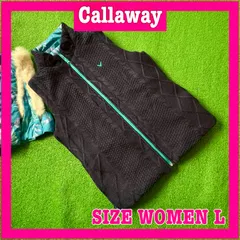 Callaway キャロウェイ 中綿入り リバーシブル ニット ボタニカル柄 取外し可能フード付き 4WAY ベスト L