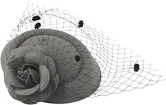 ティアニーズ Tierneys ヘッドドレス レディース ウェディングハット チュール付き 結婚式 パーティー 灰色(グレー)