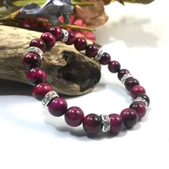 パワーストーン ブレスレット ピンクタイガーアイ （シルバー）レディース 女性  数珠ブレス 開運 プレゼント ギフト  [9]