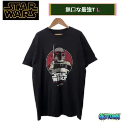 スターウォーズ Tシャツ Lサイズ ブラック STAR WARS ボバフェット 映画 ムービーT ムービー ユニセックス ストリート Y2K 2019年製 ディズニー Disney キャラクター Boba Fett 古着 A823