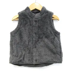 ユニクロ ベスト ジャケット アウター ファーリーフリース リバーシブル ベビー 男の子用 90サイズ グレー UNIQLO 【中古】