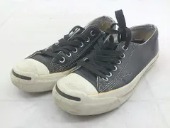 ◇ CONVERSE コンバース LEA JACK PURCELL 1B985 スニーカー シューズ サイズ23.5cm ブラック ホワイト レディース P  【1209080004987】