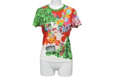 極美品 ChristianDior クリスチャンディオール アートプリントスモール 半袖Tシャツ ホワイト マルチカラー サイズ38 中古 4b001996