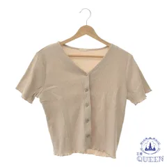 ☆美品☆ GU ジーユー トップス シャツ カットソー おしゃれ 半袖 レディース ベージュ XL 901-3699 送料無料 古着