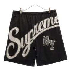 シュプリーム ビッグ スクリプト メッシュ ショート ロゴ　ブラック Big Script Mesh Short | Supreme 24ss