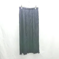 ◇ ⊂ ADAM ET ROPE アダムエロペ ウエストゴム プリーツ ロング丈 フレア スカート サイズF ネイビー レディース E  【1501160003096】