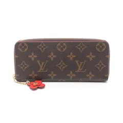 ルイ・ヴィトン LOUIS VUITTON ラウンド長財布 ポルトフォイユ クレマンス  M62940 PVCコーティングキャンバス レザー ポルトフォイユ・クレマンス フラワーチャーム レディース Used A