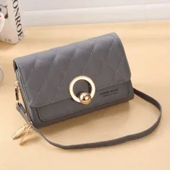 ☆ グレー ☆ スマホポーチkmini1304 スマホポーチ ショルダー 大容量 ミニショルダー ミニポーチ お財布ポーチ スマホショルダー ミニショルダーバッグ ミニショルダーバック ショルダーバッグ ショルダーバック スマホポシェット ポシェット 横型