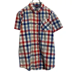 TOMMY HILFIGER 半袖 チェックシャツ トミーフィルフィガー キッズ L レッド ポケット 古着卸 アメリカ仕入 a703-5761