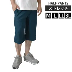 ハーフパンツ 《ブルー》新品 未使用 メンズ ショートパンツ ストレッチ ウエストゴム 前閉じ リラックス ジョーゼット【D6Y】【ゆうパケット】ファッション メンズ M L LL 3L 夏