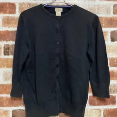 古着 US【L.L.Bean】エルエルビーン　レディース 　カーディガン　七分袖　トップス　ニット　婦人服　ブラック　無地　オシャレ　シンプル　カジュアル　アメカジ