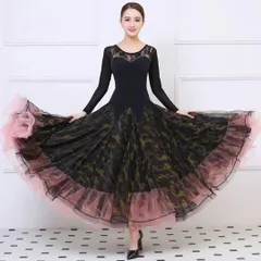 新品 未使用  新作 大人気スタンダード練習着華やかなデザインでダンスパーティーにも！ 社交ダンスドレス ラテンダンス衣装 レッスンウェア ステージ衣装