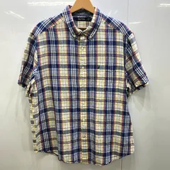 NAUTICA ノーティカ ノーチカ チェック柄 半袖 シャツ ボタンダウン オーバーサイズ ビッグシルエット バングラデシュ製 XLサイズ ブルー イエロー ホワイト レッド