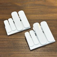 着物クリップ／大2個・小2個　 白 内側ゴム付き　2セット
