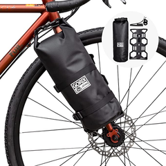 GORIX(ゴリックス) 自転車 フロントフォーク ケージ 多目的ケージ 防水 ドライバッグ セット [ ツーリング 防水 バッグ パニア ] フロントフォークマウント ボトルケージ 大型ケージ バイクパッキング GORICAGE ::16850