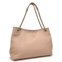 トリーバーチ マリオン トートバッグ ハンドバッグ 肩掛け 鞄 ピンク pink ゴールド gold レザー 本革 チェーン ロゴ MARION Tory Burch