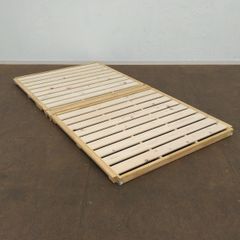 【送料無料！】 シングル ベッドフレーム 折りたたみ すのこベッド ひのき ベージュ 国産 天然木 すのこ 折りたたみ式 収納 ベッド台 フレームのみ 一人暮らし ワンルーム おしゃれ