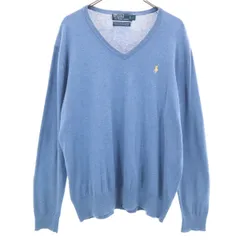 Polo by Ralph Lauren ポロバイラルフローレン 長袖 Vネック セーター L ブルー系 メンズ 古着