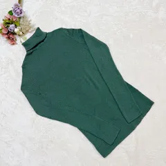 Luna’s loathes 美品✨ UNIQLO ユニクロ リブニット 緑 グリーン タートルネック 薄手 タイト 伸縮性有り