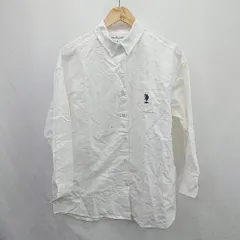 ◇ ⊇ U.S. POLO ASSN. ユーエスポロアッスン コットン100% 長袖 シャツ サイズF ホワイト系 レディース E  【1507030009311】