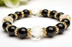 パワーストーン 天然石 ブレス 四神ブレス 開運グッズ 開運アイテム オニキス 水晶素彫 四神ブレス メンズ ブレスレット パワーストーン 天然石 _A558