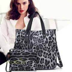トートバッグ 大容量 軽量 レディース かばん カバン ショルダーバッグ 収納 便利 お出かけ シンプル 大きめ 無地 人気 肩掛け 手提げ ヒョウ柄 お洒落 ポーチ付#baton28811