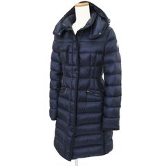 美品 MONCLER モンクレール HERMINE エルミンヌ ロゴワッペン Aライン フード ジップアップ ダウン コート 47266