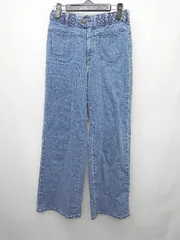 ◇ SOMETHING EDWIN エドウイン ワイド ドット カジュアル デニム ジーンズ パンツ サイズS ブルー系 レディース P  【1402160006202】