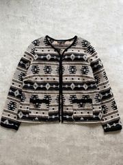 90-00's pattern no collar jacket
