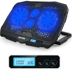 【数量限定】[Lamore] ノートPCクーラー 強冷 大型 冷却ファン ノートパソコン 冷却パッド 冷却台 クール 4冷却ファン 2口USBポート 17インチ型まで対応 ps3 ps4 冷却 LED搭載 風量調節可 5段階角度調整 [正規品] A325 (ブ