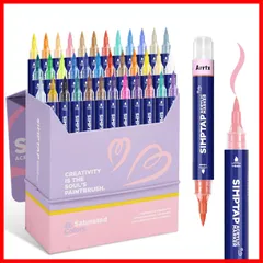 【速発送】x Sm 36色 クリルマーカー トップの弁デザイン ブラシ先端 紙、石、壁、プラスチックや金属・ガラス・写真 水性ペイントマーカー