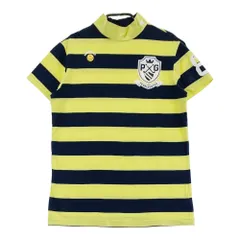 サイズ：1 PEARLY GATES パーリーゲイツ  モックネック 半袖Tシャツ ボーダー柄 イエロー系 [240101322033]# ゴルフウェア レディース ストスト