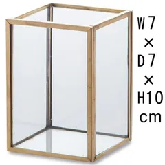 【新品】花瓶 フラワーベース フレーム ソリッド ガラス 真鍮 しんちゅう 角型 22575 横幅7cm 奥行7cm 高さ10cm おしゃれ 小さい アンティーク シンプル 一輪挿し 花器