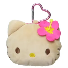 ハローキティ ミニポーチ カラビナ付きぬいぐるみファスナーマスコット ひやけ サンリオ ティーズファクトリー 小物入れ キャラクター グッズ 