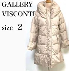 GALLERY VISCONTI ギャラリービスコンティ ダウンコート 2 M フリル リボン ベージュ