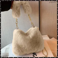 ファーバッグ  チェーンショルダーバッグ秋冬ハンドバッグ レディース エコファーバッグ 2way ふわふわ手提げ鞄 もこもこかばん 大人可愛い肩掛けバッグ 韓国きれいめ 斜めがけ おしゃれバッグ人気 フェイクファー 鞄