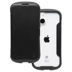 iFace Reflection iPhone 14/13 ケース 手帳型 クリアケース (ブラック)【 アイフェイス スマホケース 耐衝撃 iPhone13 アイフォン14 アイフォン13 手帳 ダイアリーケース カード収納 ポリカーボネート 】