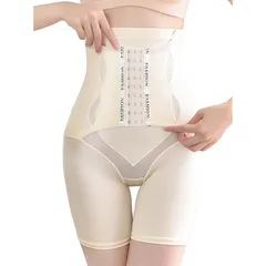 [veimia] 補正ショーツ ハイウエスト骨盤ガードル補正機能あるフロントホック シェイプアップショーツ ハイウエスト ガードル くびれ 腹 引き締め 補正下着  (JP, アルファベット, 3XL, ベージュ)