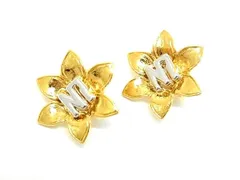 ■極美品■ NINA RICCI ニナリッチ フラワーモチーフ 花 クリップ式 イヤリング アクセサリー  ゴールド系×シルバー系 DK4291